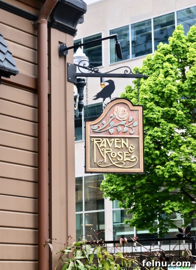 Raven and Rose restaurant sign in Portland