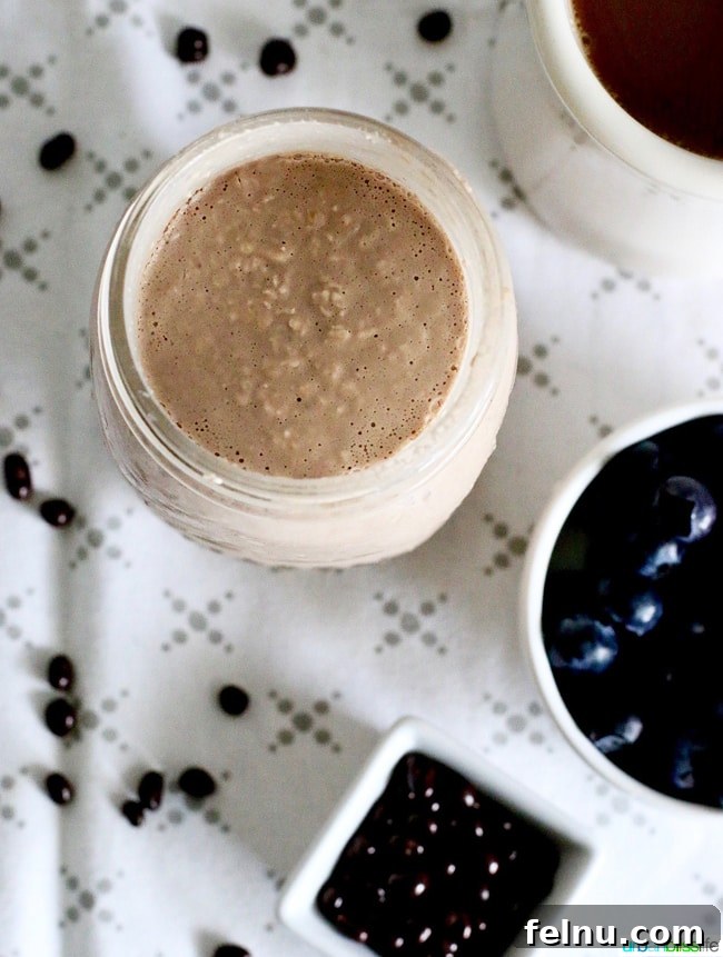 Overnight Oats beautifully layered in a mason jar