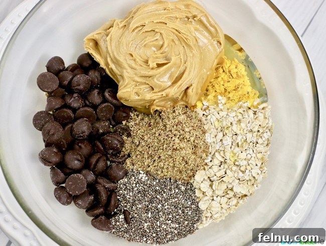Peanut Butter Chocolate Power Bites 3 Essential ingredients for making homemade energy balls.