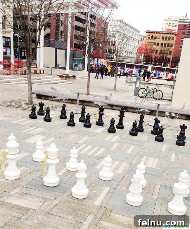 50 Unforgettable Kid-Friendly Adventures in Portland 18 50 Things to Do in Portland, Oregon With Kids: Chess at Director Park is displayed.
