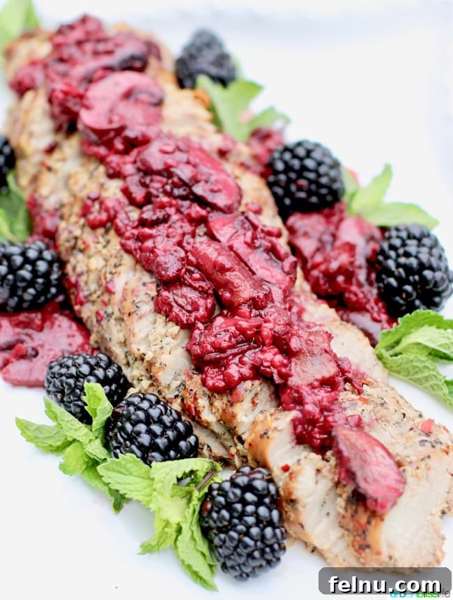 Blackberry Glazed Pork Tenderloin 3 Pork Tenderloin with Blackberry sauce