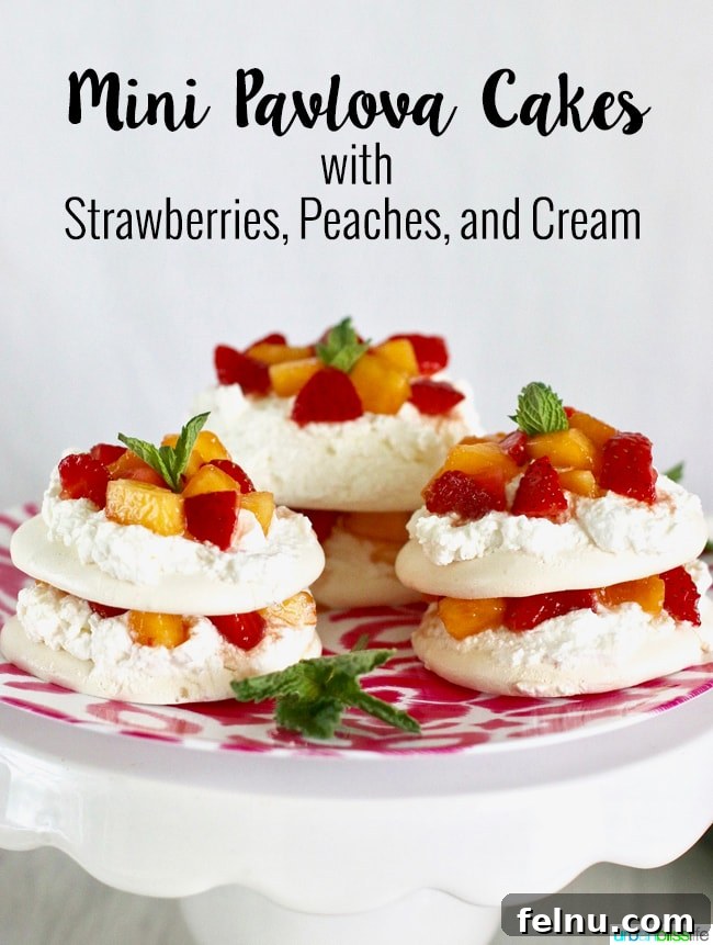 Mini Pavlovas with Summer Fruits and Whipped Cream 13 Pavlova Mini Cakes with Strawberries