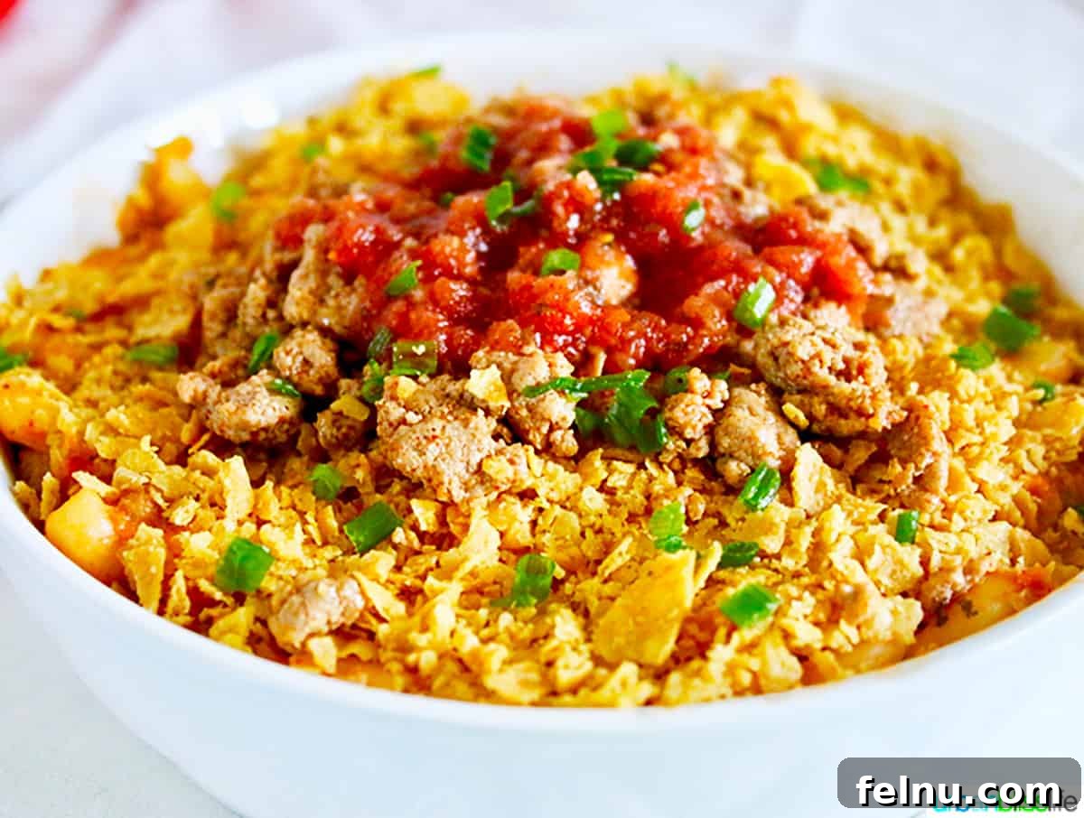 Effortless Fiesta Mac 3 Close-up of Taco Mac and Cheese
