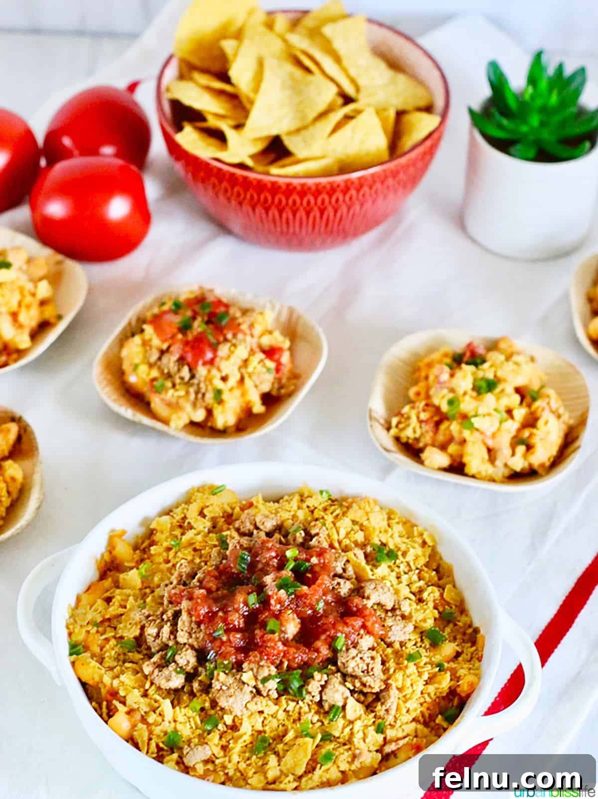 Effortless Fiesta Mac 9 Plated Taco Mac and Cheese with Sides