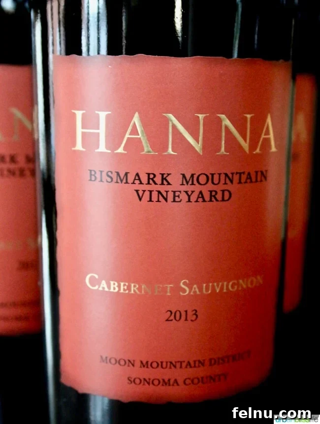 Hanna Winery & Vineyard - A Taste of California: Wine Pairing Dinner 10 Hanna Winery Cabernet Sauvignon Bottle
