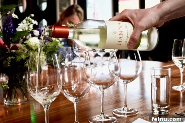 Hanna Winery & Vineyard - A Taste of California: Wine Pairing Dinner 6 Pouring Hanna Winery White Wine Landscape