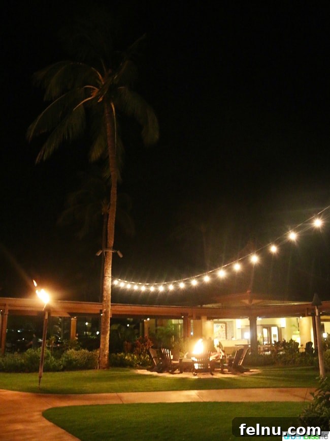 Sheraton Kauai Resort: Your Oceanfront Hawaiian Paradise 6 Sheraton Kauai Resort - Evening Ambiance with Fire Pits