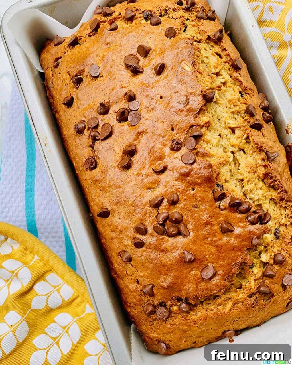 Effortless Chocolate Chunk Banana Bread 3 The best chocolate chip banana bread, baked to golden perfection in a classic loaf pan.