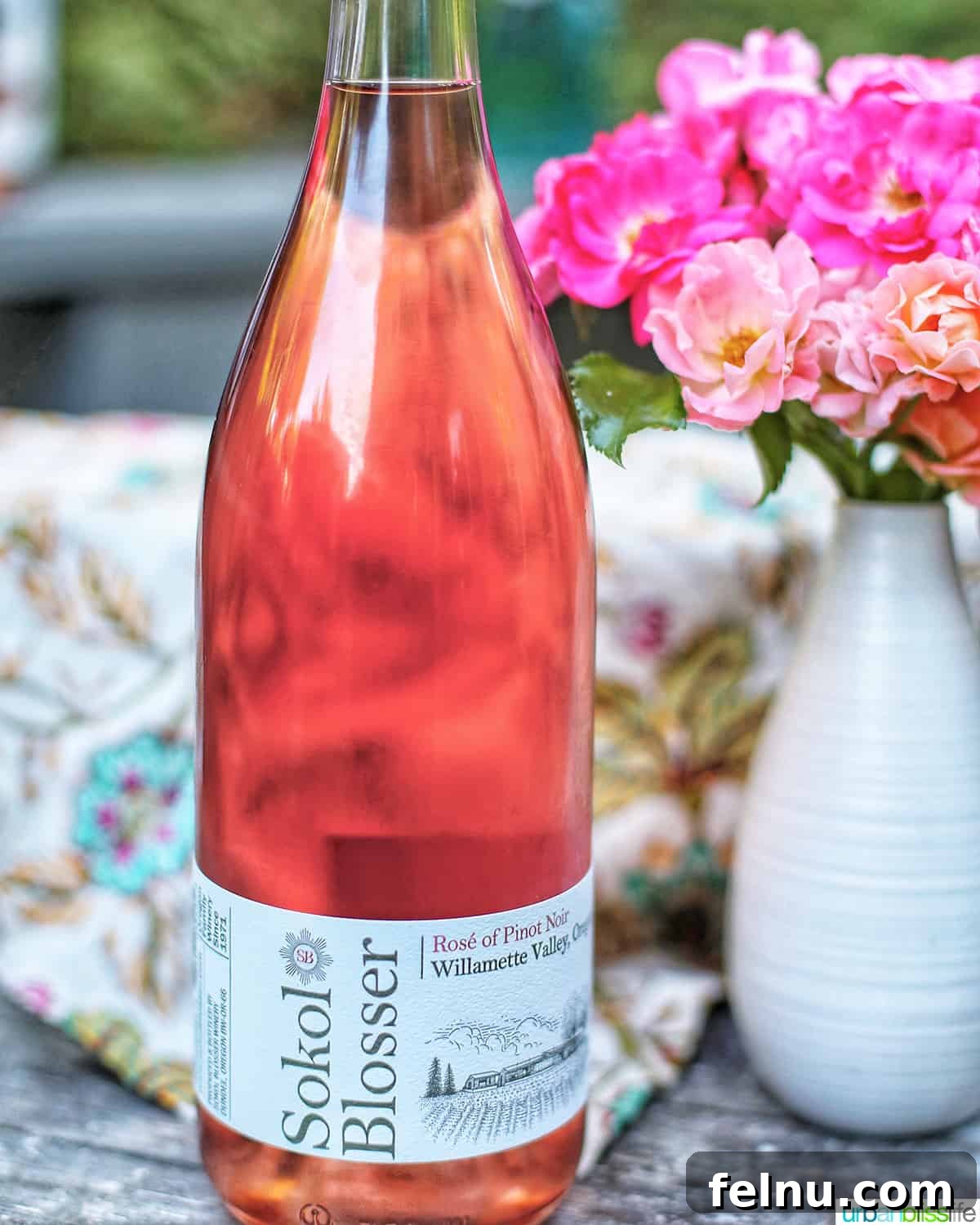 Sip, Sizzle, Savor: Wines That Perfect Your BBQ 14 A pristine bottle of Sokol Blosser rosé wine, inviting and elegant, perfect for a refreshing summer sip.