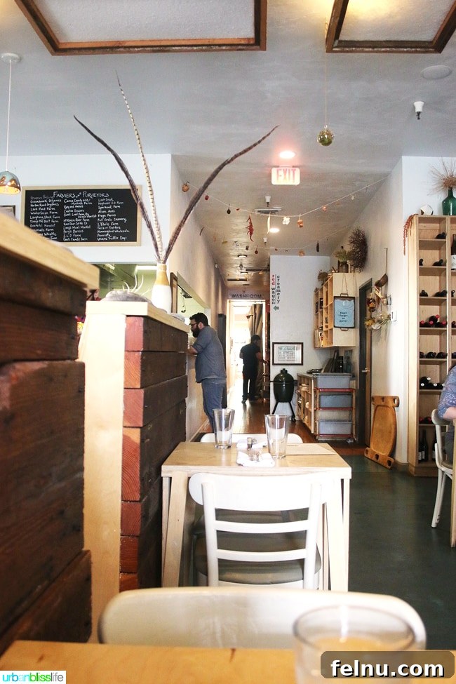 Party Downtown: Eugene, Oregon's Must-Visit for Exceptional Dining and Catering 9 Welcoming hallway inside Party Downtown, a top dining destination in Eugene, Oregon. Food Travel Bliss on UrbanBlissLife.com
