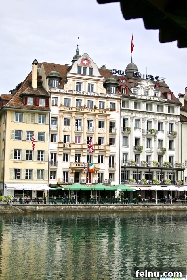 Lucerne Family Fun: Top Activities with Kids 9 A picturesque riverfront restaurant in Lucerne, offering stunning views and delicious cuisine.