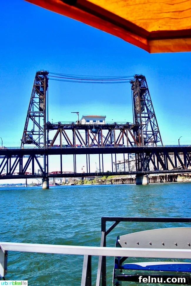 Beers, Boats, and Bridges: A Portland Brew Cruise 8 View of the Steel Bridge from the BrewBarge PDX
