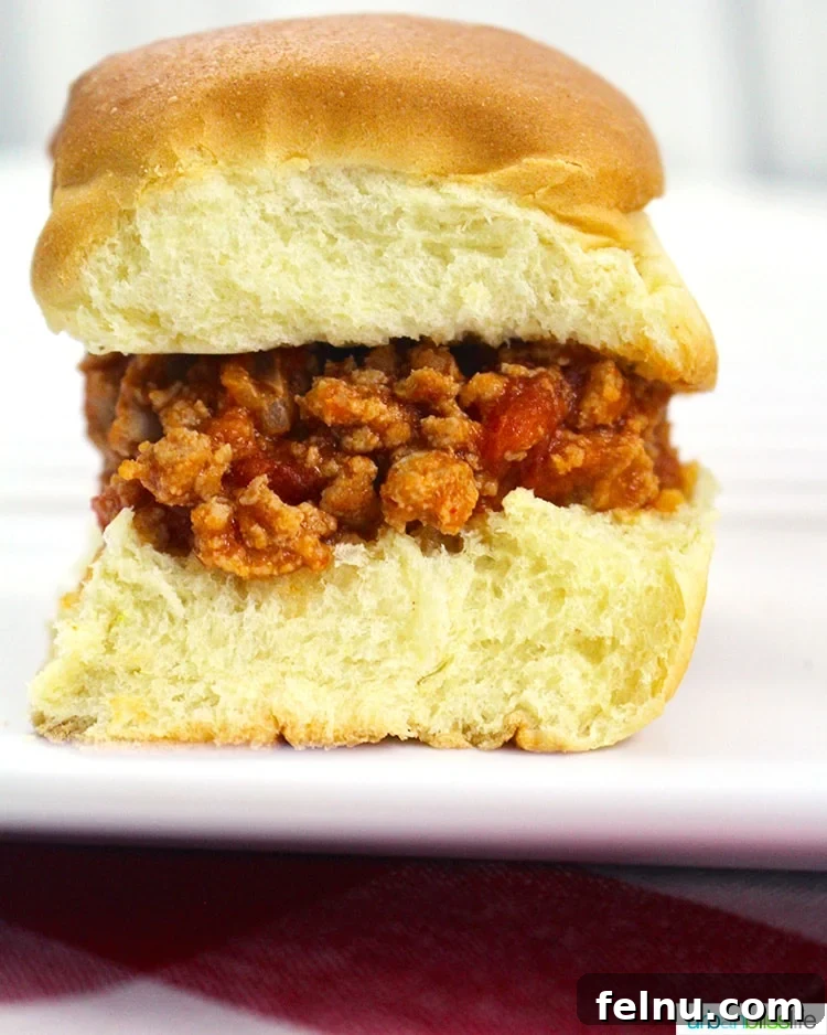 Sloppy Joe Slider Bites 2 Close-up of a Sloppy Joe Slider