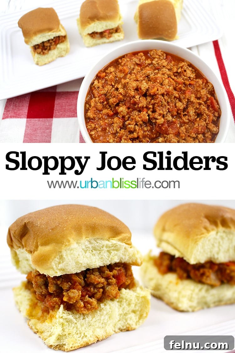 Sloppy Joe Slider Bites 8 Sloppy Joe Sliders - Pin Image