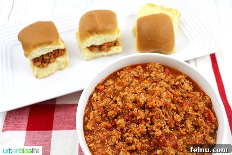 Sloppy Joe Slider Bites 3 Sloppy Joe Slider filling and assembled sliders