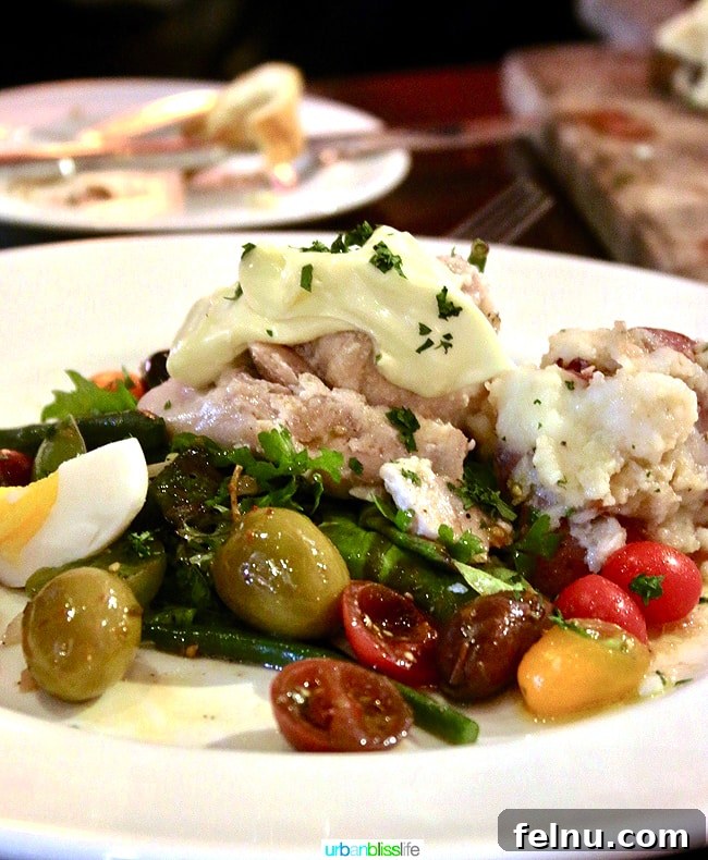 Marche Restaurant: A Taste of France in the Pacific Northwest 7 The Niçoise salad at Marché restaurant in Eugene, Oregon, a refreshing and flavorful entree.