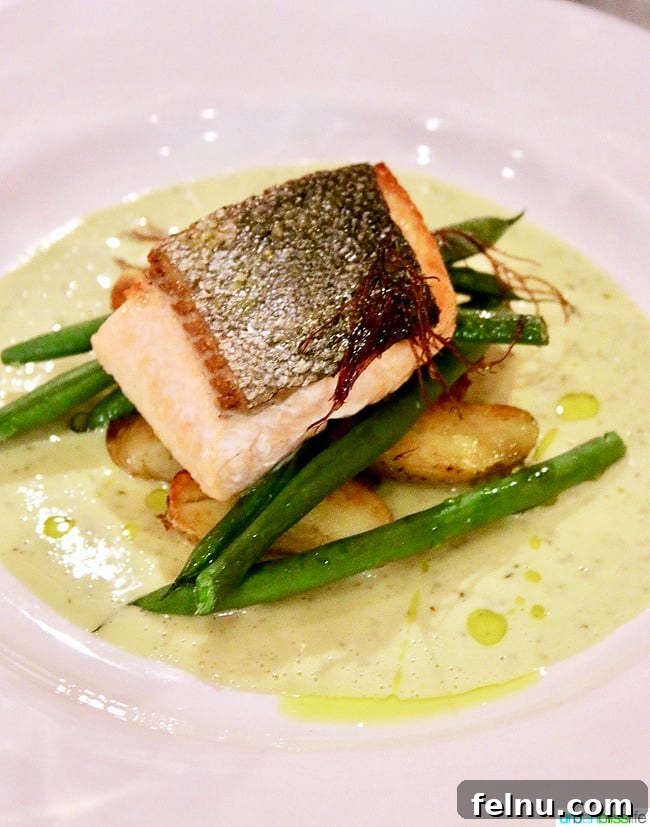 Marche Restaurant: A Taste of France in the Pacific Northwest 8 Salmon with fingerling potatoes and green beans at Marché restaurant in Eugene, Oregon, a true Pacific Northwest dish.