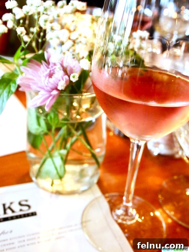 Dining at Larks in Ashland: A Culinary Experience 2 Larks Restaurant rosé wine. A highlight of dining in Ashland, Oregon.