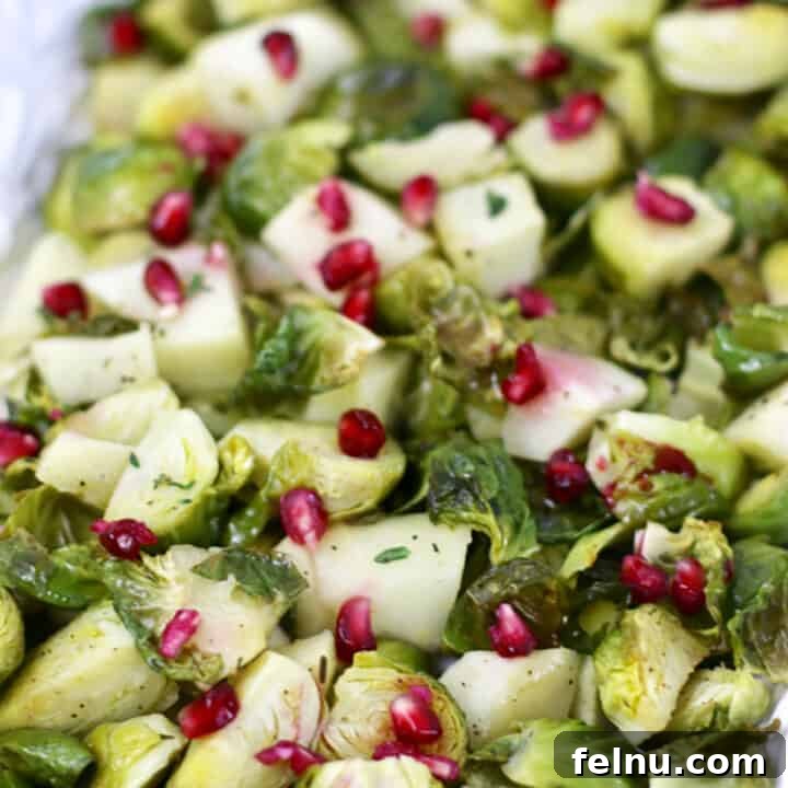 Brussels sprouts with apples and pomegranate