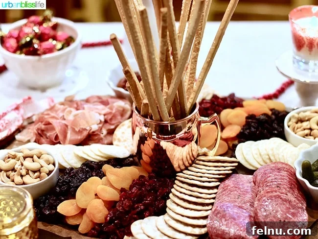 Uncorking Holiday Joy: The Art of Wine Pairing Parties 8 Charcuterie board with Cameron Hughes wine for a holiday party. UrbanBlissLife.com