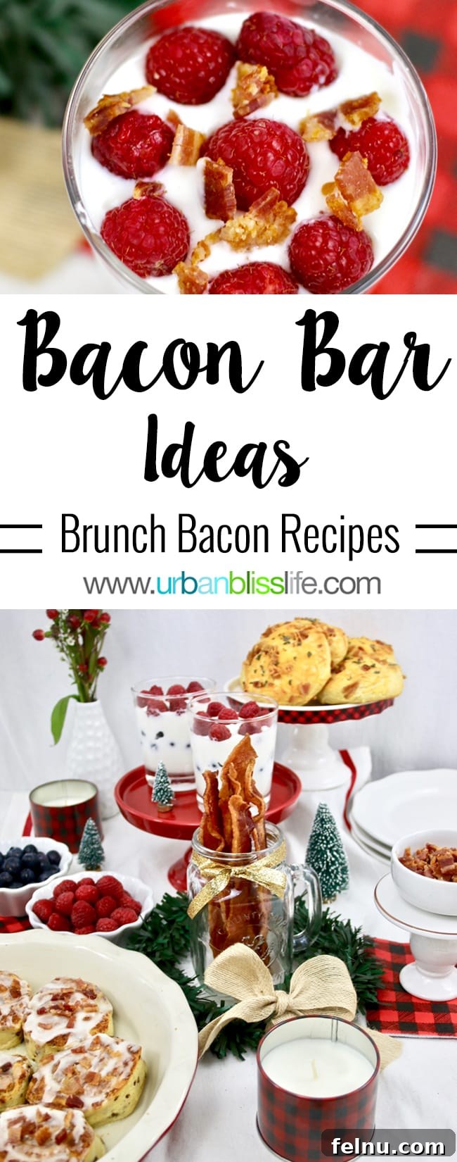 Sizzling Bacon Bars for Brunch Bliss 3 Close-up of a beautifully arranged holiday brunch spread with premium bacon