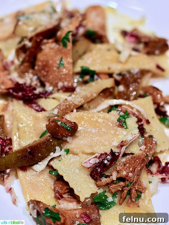 Tanner Creek Tavern: Pearl District Urban Hearth 11 Roasted Squash Tortelli with seckle pears, chanterelles, and brown butter at Tanner Creek Tavern, a comforting pasta dish.