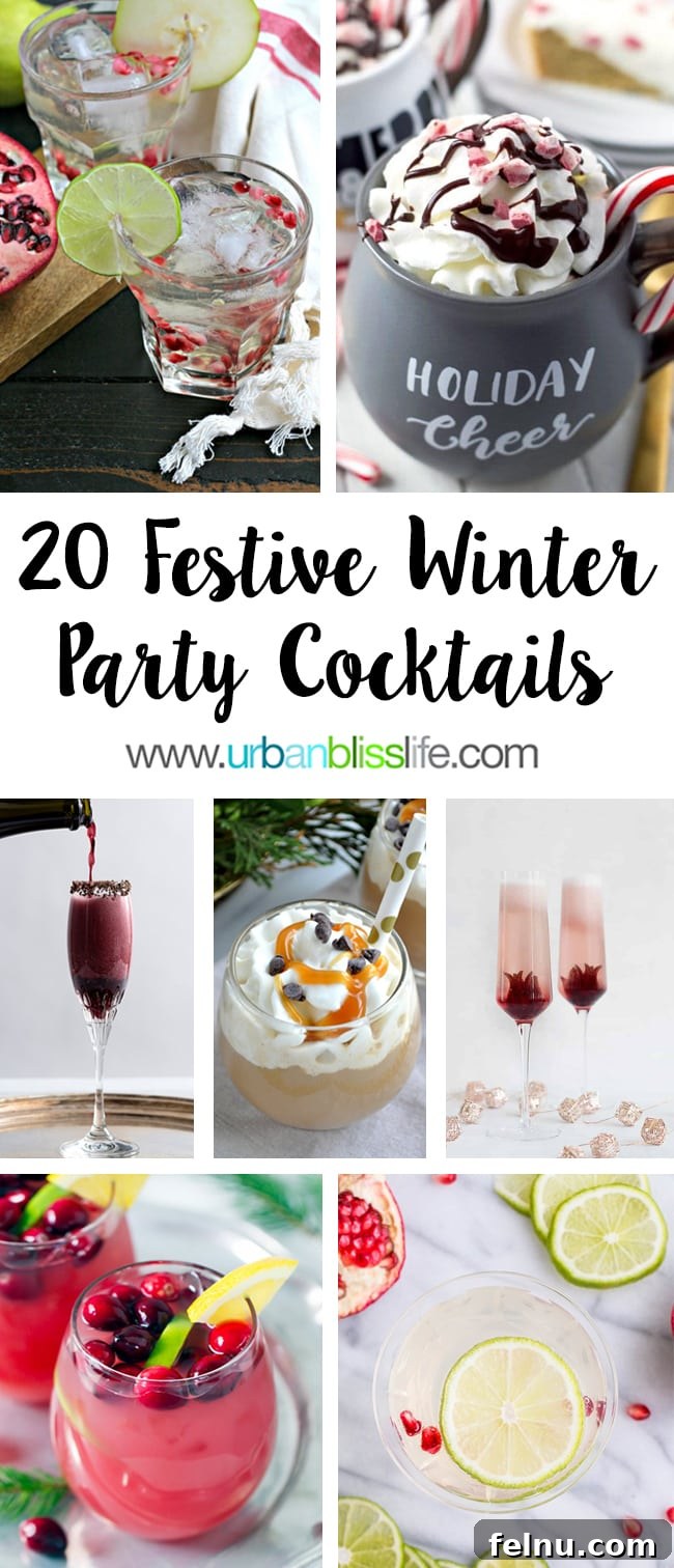 Festive Winter Sips: 20 Cocktail Recipes for Your Holiday Gathering 2 A selection of festive winter cocktails, perfect for holiday gatherings and parties.
