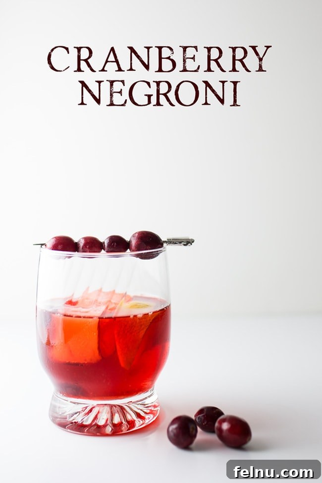 Festive Winter Sips: 20 Cocktail Recipes for Your Holiday Gathering 5 A bold Cranberry Negroni cocktail, perfect for a sophisticated winter party.