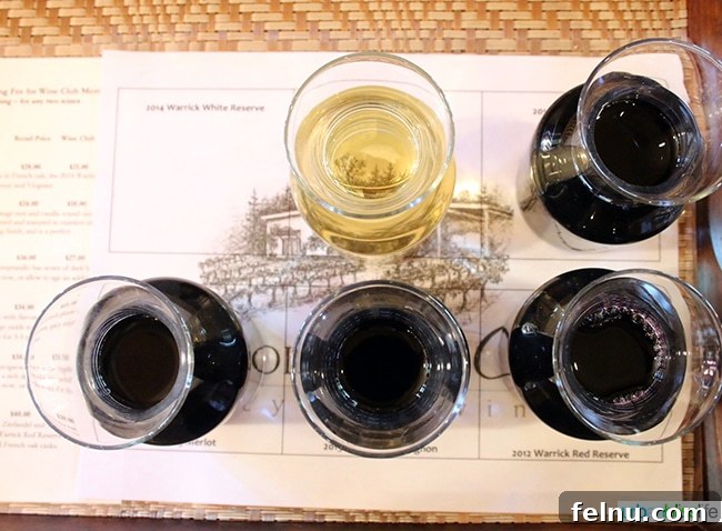 Wooldridge Creek: A Taste of Oregon's Applegate Valley 8 A wine tasting tray featuring a selection of Wooldridge Creek Winery's finest wines in Grants Pass, Oregon.