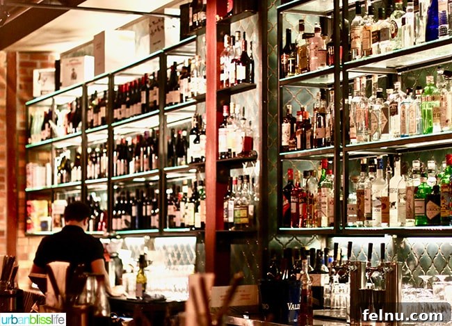 The vibrant bar at Bar Casa Vale in Portland, Oregon, showcasing its inviting atmosphere.