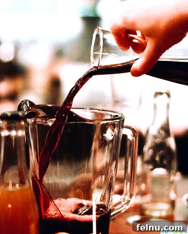 A refreshing glass of sangria being poured at Bar Casa Vale in Portland, Oregon.