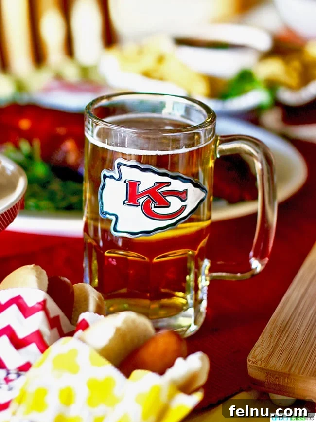 Fuel Your Fandom: Epic Game Day Eats & Drinks 11 NFL KC Chiefs Beer Mug. Tips for Making Your Homegating Party a Touchdown! Ideas and Recipes on UrbanBlissLife.com