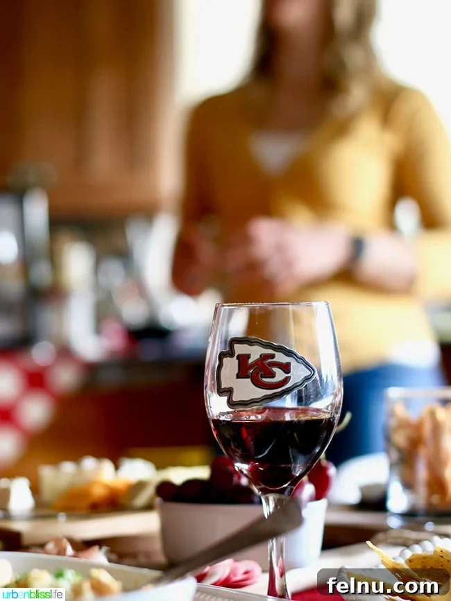Fuel Your Fandom: Epic Game Day Eats & Drinks 12 NFL wine glass. Tips for Making Your Homegating Party a Touchdown! Ideas and Recipes on UrbanBlissLife.com