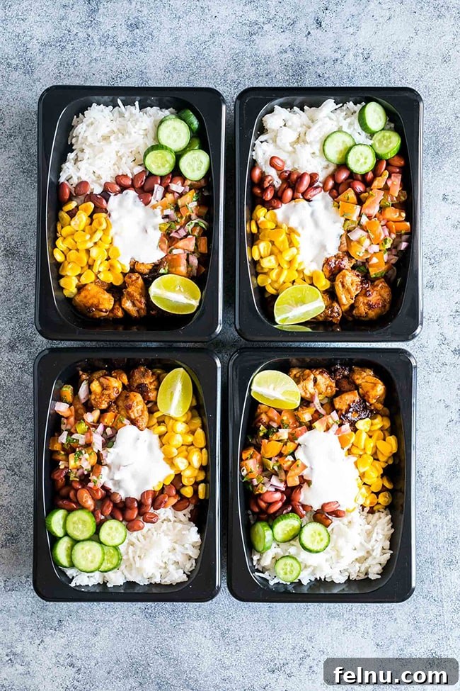 Eat Smart, Live Well: Your Meal Prep Guide 13 Easy Chicken Burrito Meal Prep Bowls, Gluten-Free and Delicious