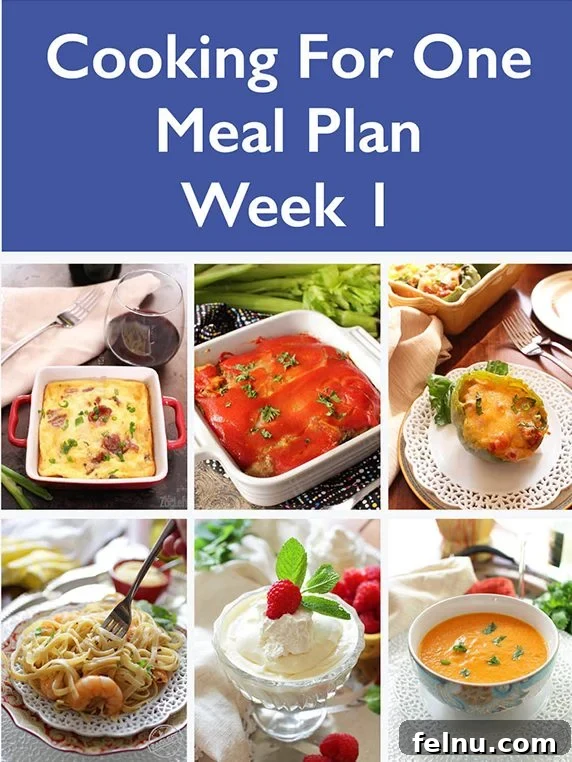 Eat Smart, Live Well: Your Meal Prep Guide 15 One Dish Kitchen Meal Plan Week 1 for cooking for one