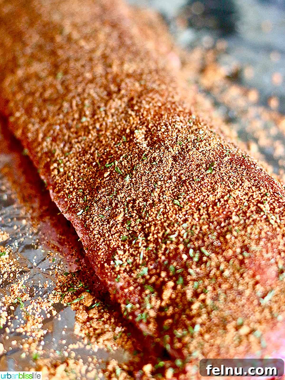 Fall-Off-The-Bone Instant Pot Ribs with Homemade BBQ 9 Baby back pork ribs generously coated with BBQ rub before cooking.