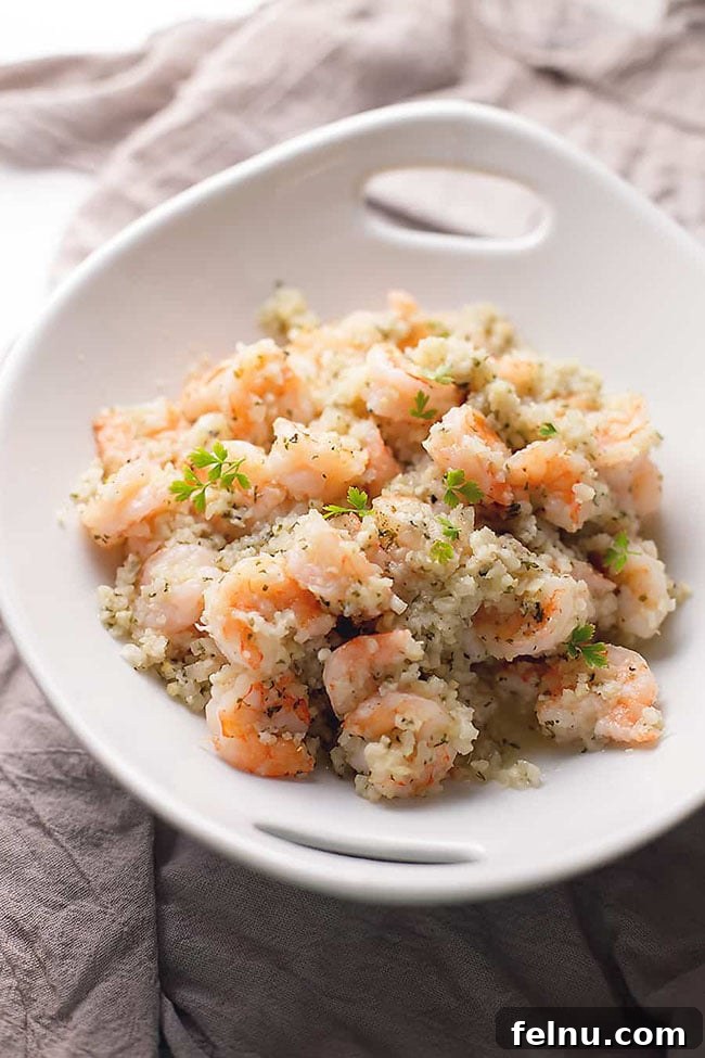 30 Must-Try Whole30 Recipes 19 Garlic Butter Shrimp with cauliflower rice