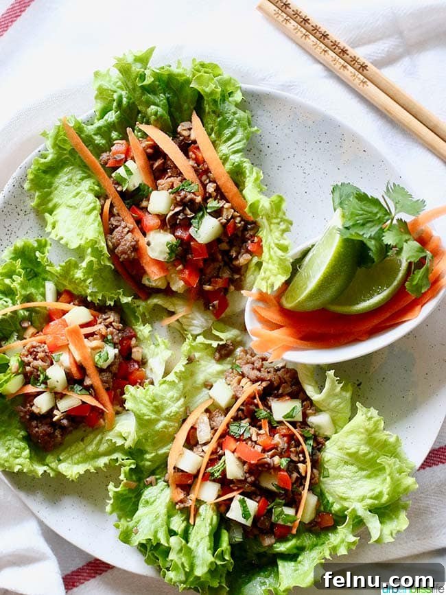 Teriyaki Mushroom Sausage Lettuce Wraps
