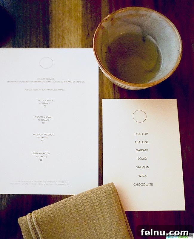 Roe Restaurant menus (CLOSED)