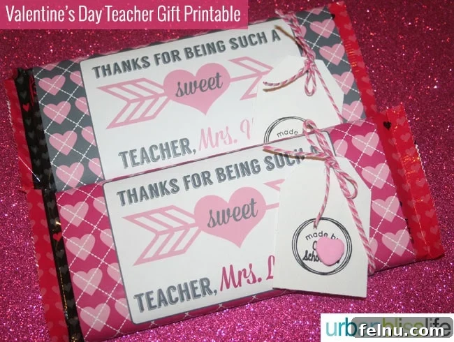 Heartfelt Printable Valentine Delights 11 Valentines Day Teacher Gift Candy Bar Printable Set