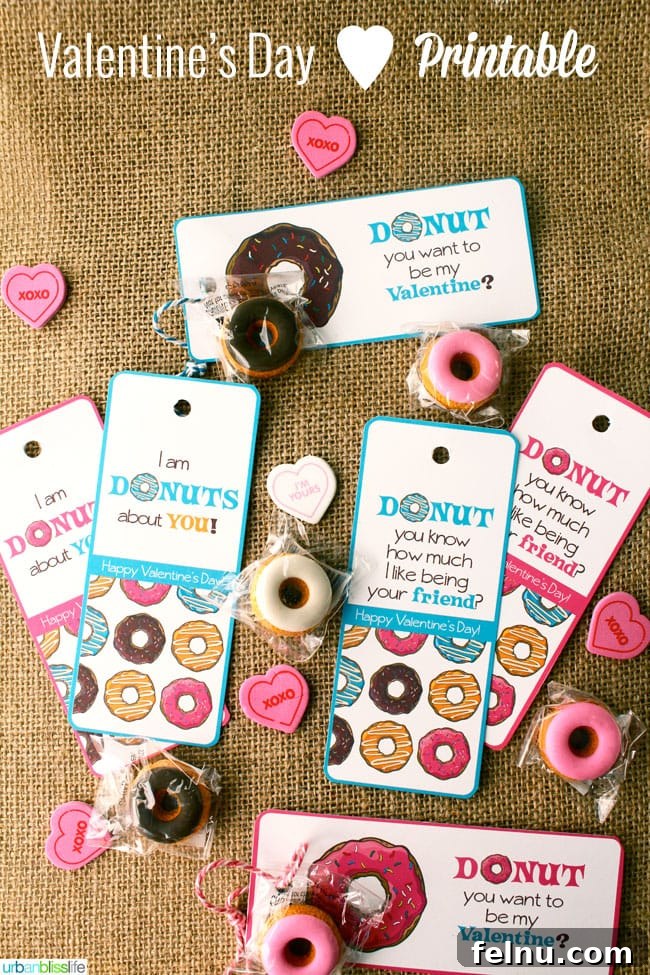 Heartfelt Printable Valentine Delights 3 Valentines Day Donut Bookmark Printables by Urban Bliss Life