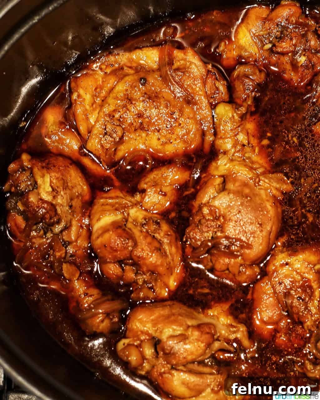 Ultimate Instant Pot Chicken Adobo 17 Filipino chicken adobo fully cooked in sauce in an Instant Pot.