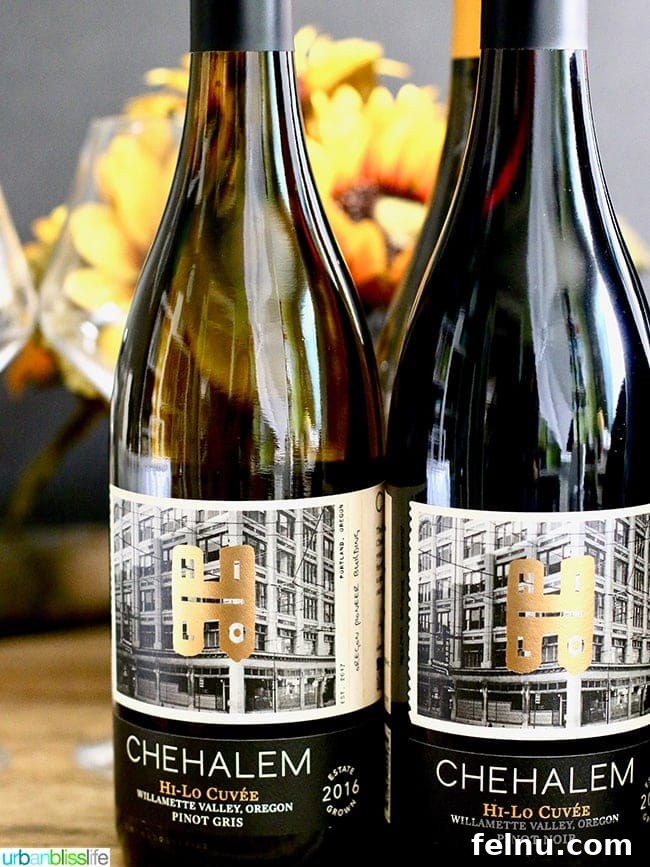 Chehalem Winery and Hi-Lo Hotel Present Hi-Lo Cuvée Wines 2 Chehalem Winery Hi-Lo Cuvée wine bottles elegantly displayed