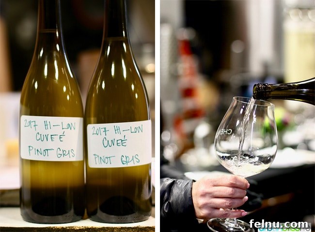 Chehalem Winery and Hi-Lo Hotel Present Hi-Lo Cuvée Wines 12 A bottle of Chehalem Winery's Hi-Lo Cuvée wine, ready for bottling