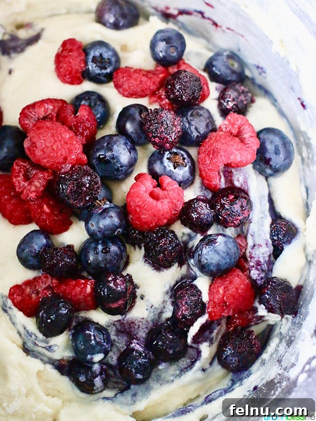 Berry Bliss Chocolate Chunk Muffins 6 Fresh Raspberries and Blueberries