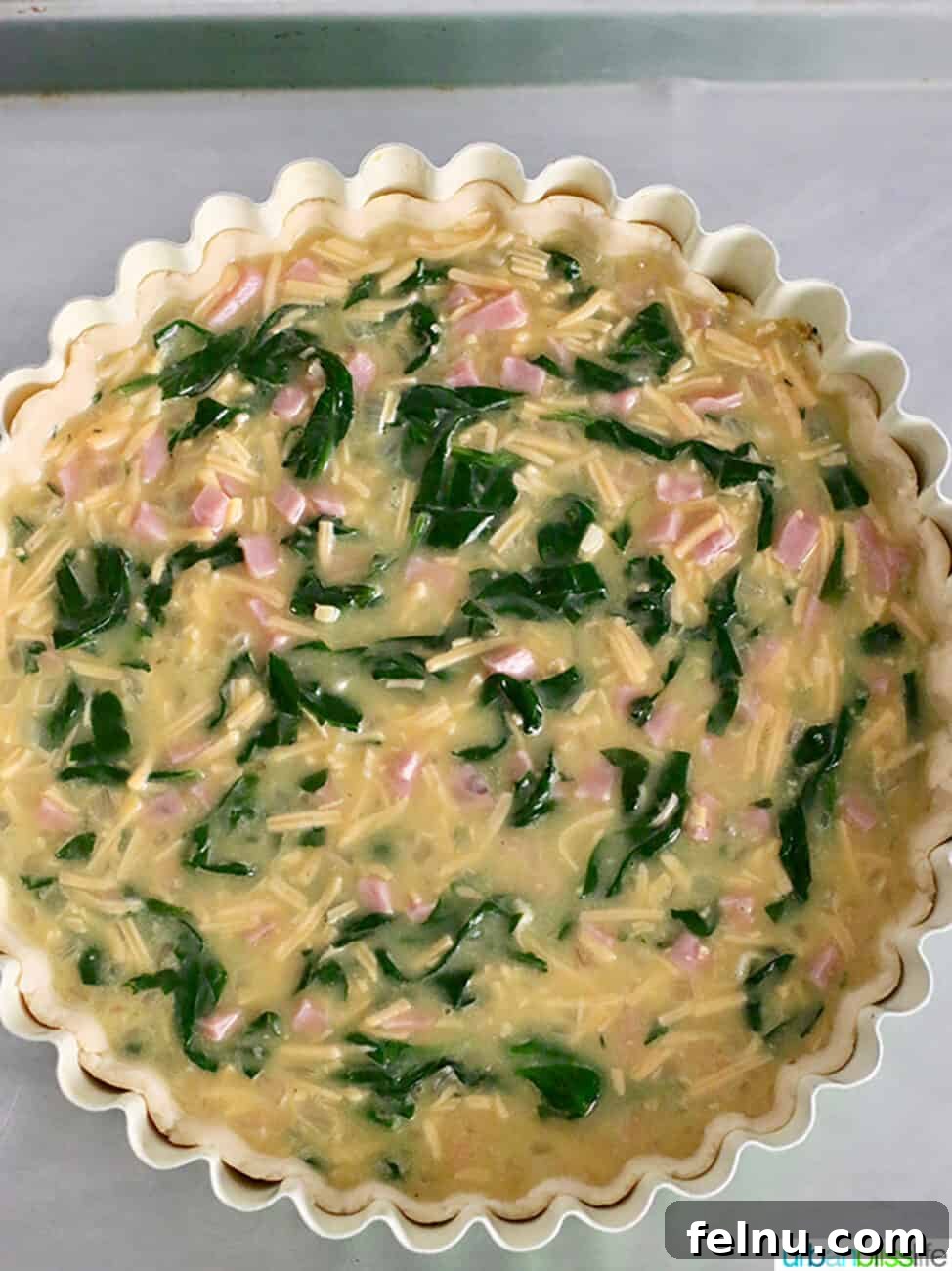 Farmhouse Ham and Spinach Quiche 6 Ham and Spinach Quiche pre-bake