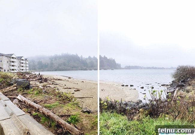 View of Siletz Bay from Lincoln City, Oregon.
