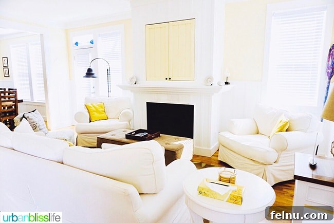Spacious living room inside an Olivia Beach rental, perfect for families.