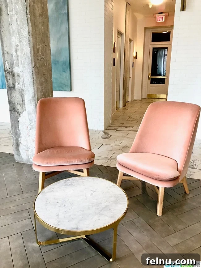 The Hi-Lo: Portland's Best Boutique Hotel Experience 9 Hi-Lo Hotel downtown Portland, Oregon - Lo Bar Pink Chairs