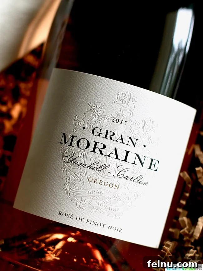 Rose Renaissance: Must-Try Wines for Every Palate 5 2017 Gran Moraine Rosé of Pinot Noir bottle, highlighting its elegant label design.